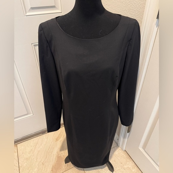 Escada Black Classic Lined Dress long sleeve Gold Label size 170/92A us medium - Picture 4 of 8